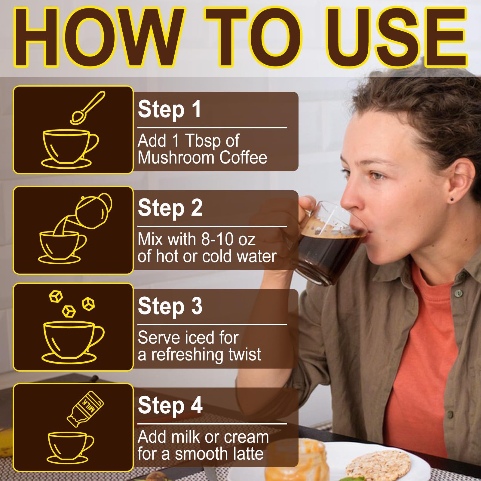 WLCTJIAYOU Mushroom Coffee cup with beverage