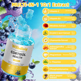 Wllbdloig Cortisol Gummies displayed with fresh blueberries