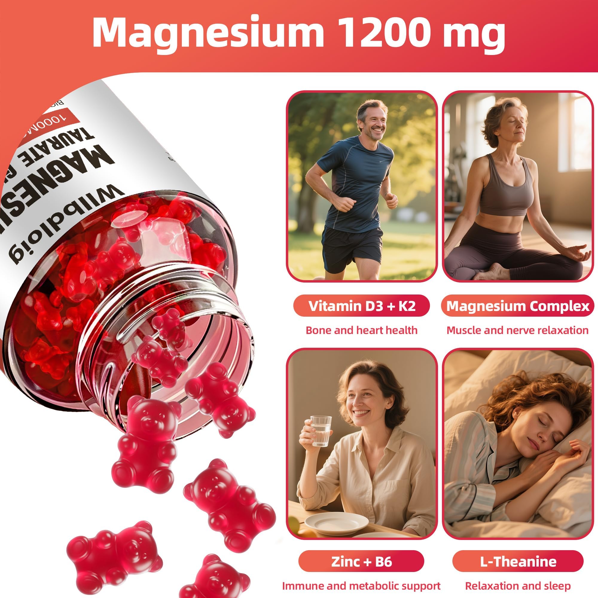Wllbdloig Magnesium Taurate Gummies side view of packaging
