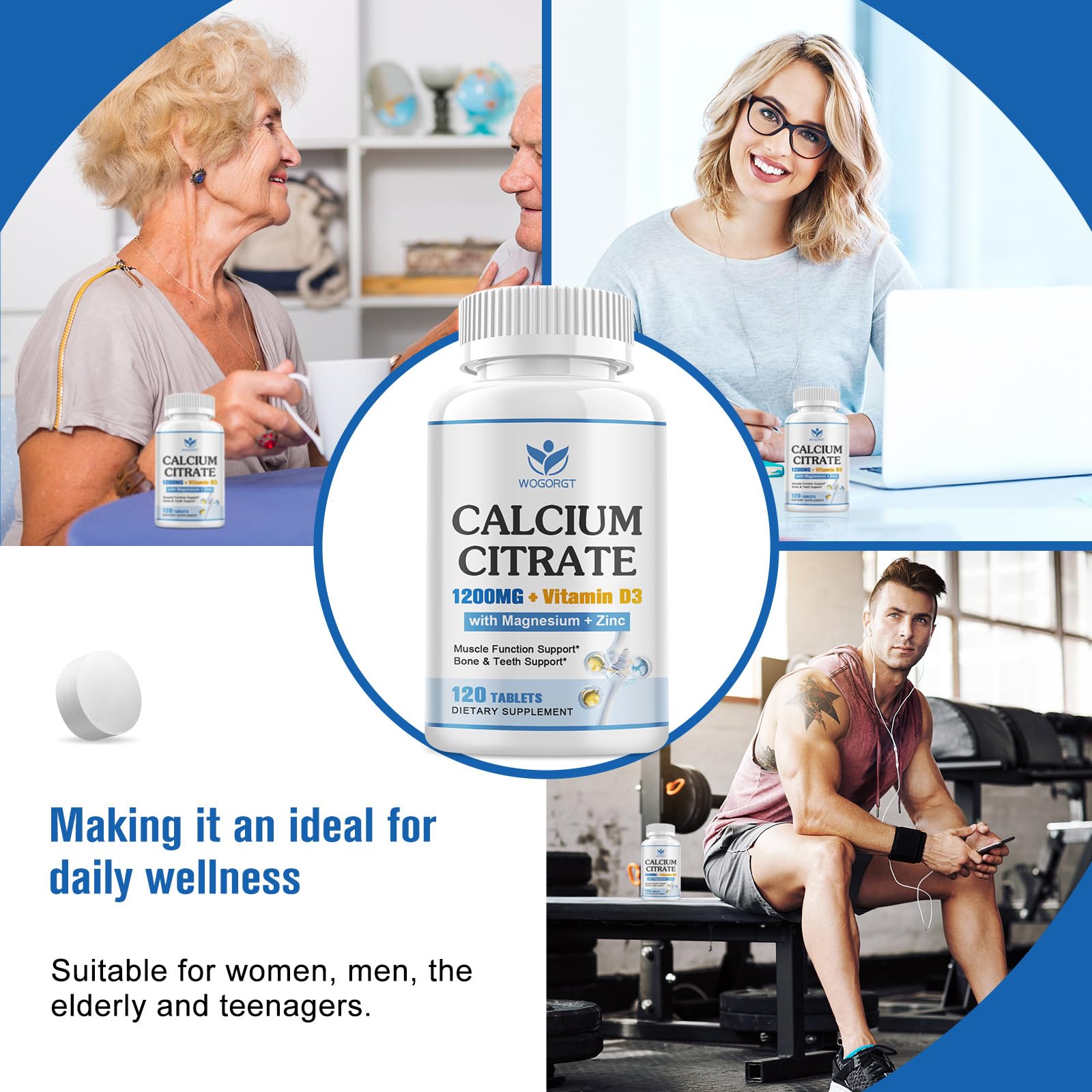 WOGORGT Calcium Citrate Tablets in a lifestyle setting