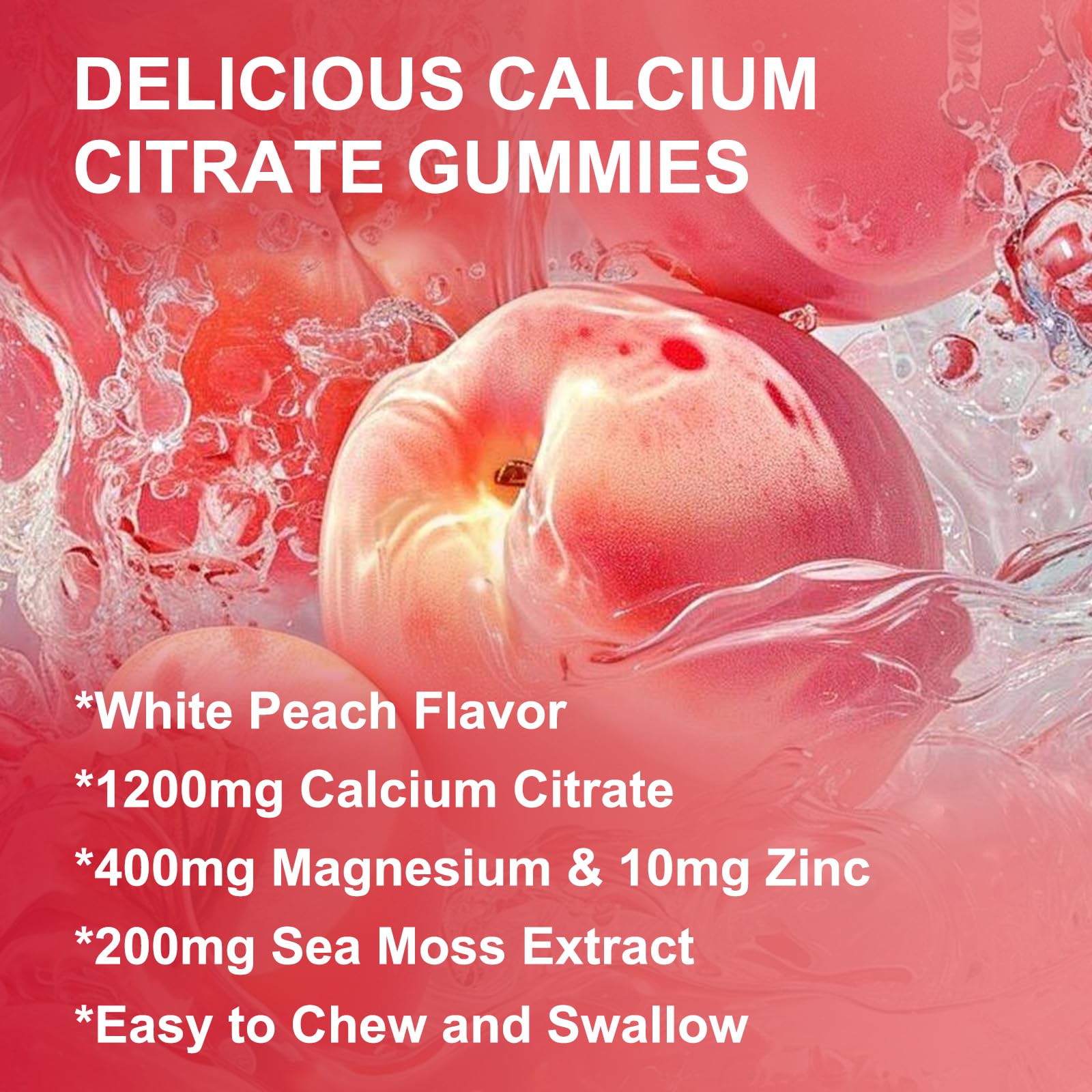 WOGORGT Calcium Magnesium Zinc Gummies bottle open with gummies visible
