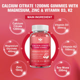 WOGORGT Calcium Magnesium Zinc Gummies nutritional information label