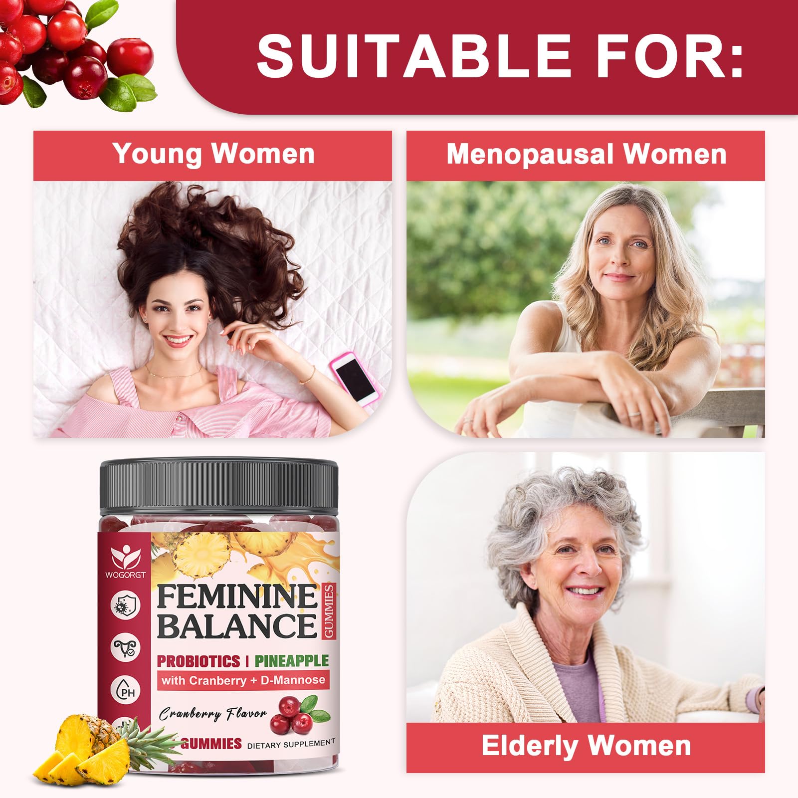 WOGORGT Feminine Balance Gummies ingredients list
