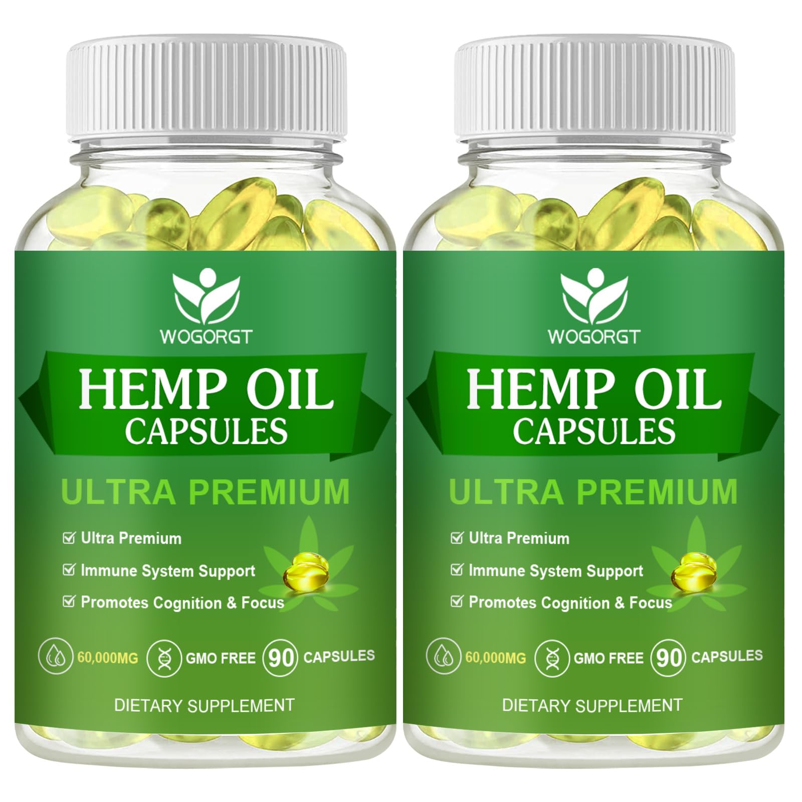 WOGORGT Hemp Oil Capsules front view packaging