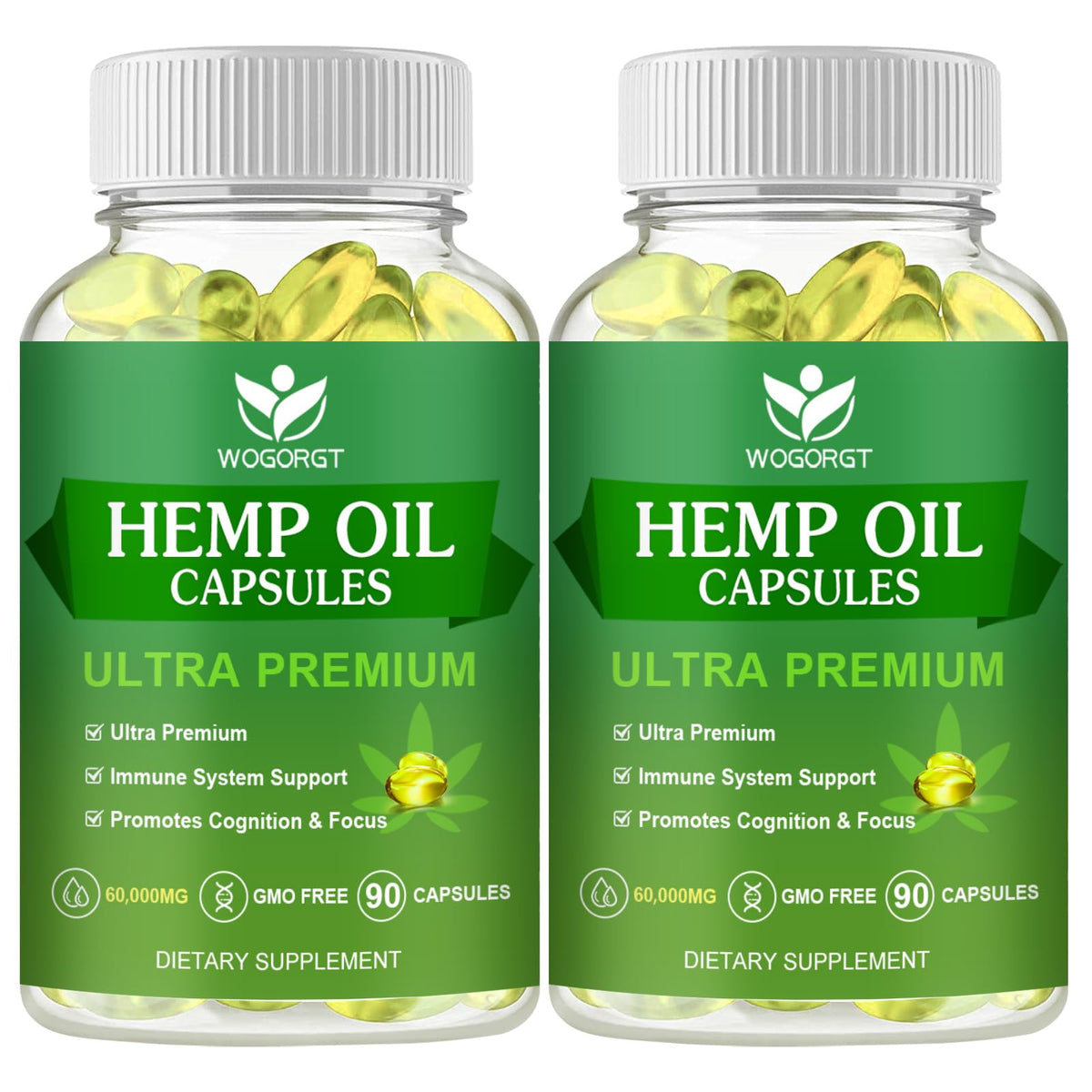 WOGORGT Hemp Oil Capsules front view packaging