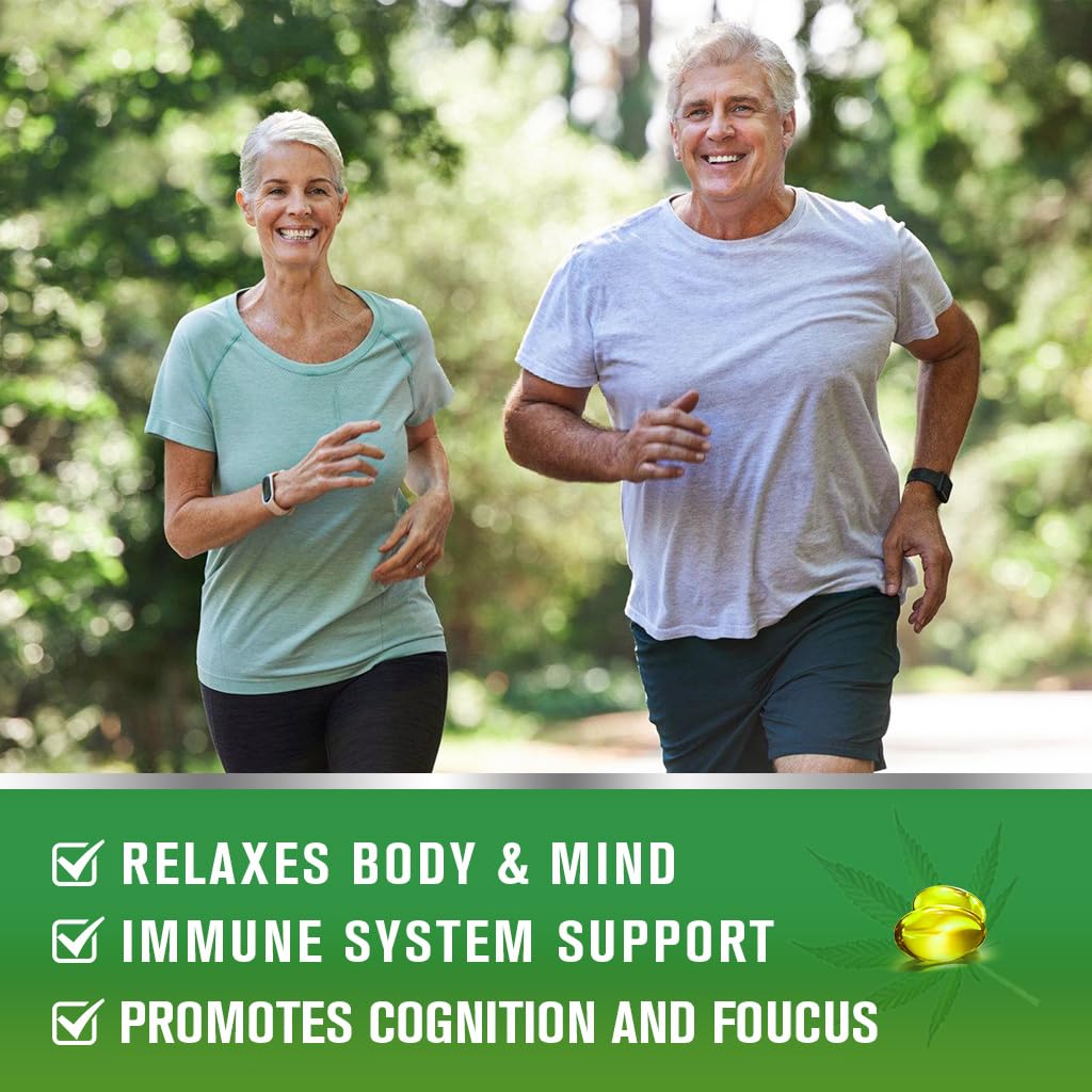 WOGORGT Hemp Oil Capsules with natural ingredients background