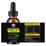 WOGORGT Hemp Oil Omega 3-6-9 Supplement bottle back view