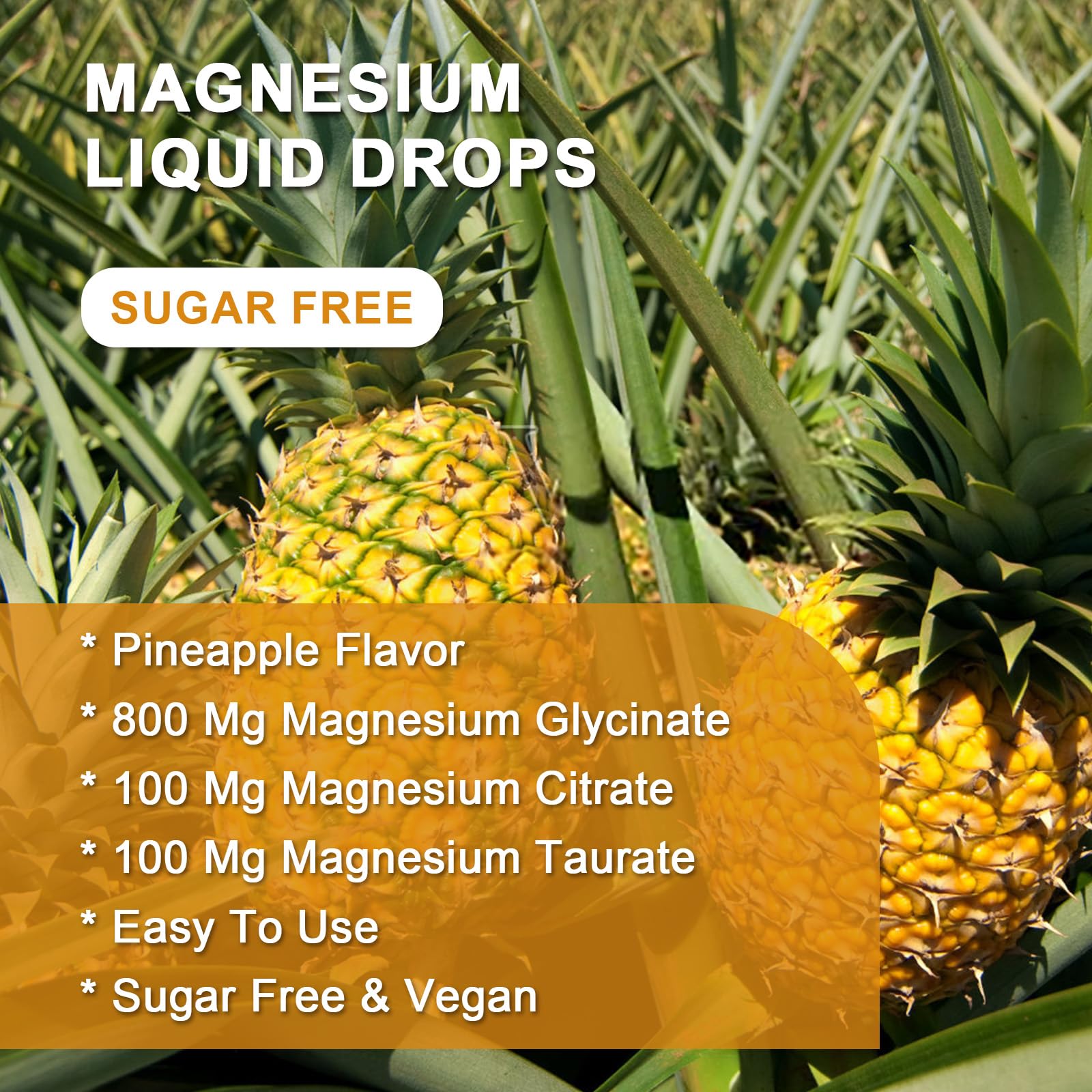 WOGORGT Magnesium Glycinate Liquid Drops 800mg in a glass