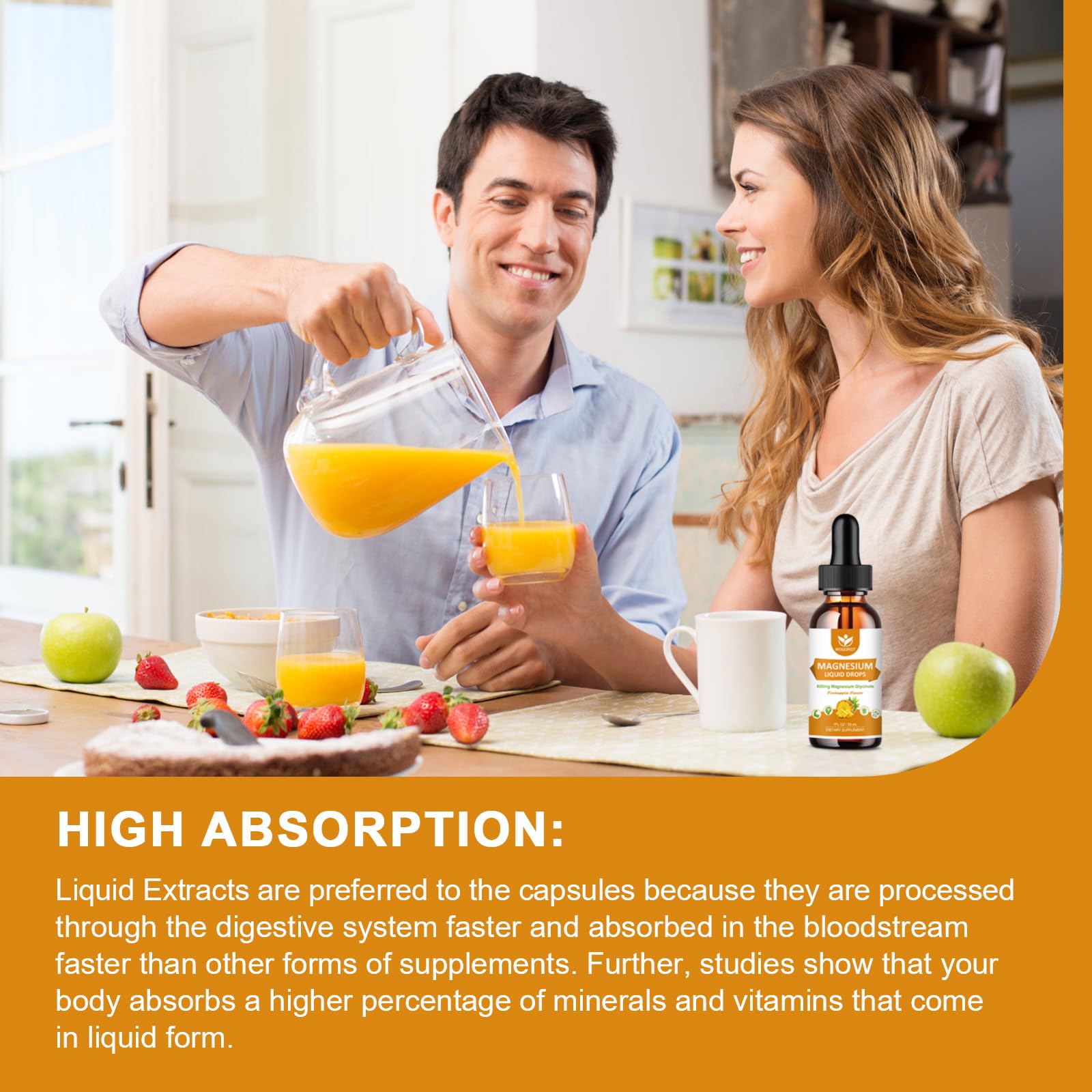 WOGORGT Magnesium Glycinate Liquid Drops 800mg ingredients list