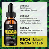 WOGORGT Premium Hemp Oil back view with ingredients