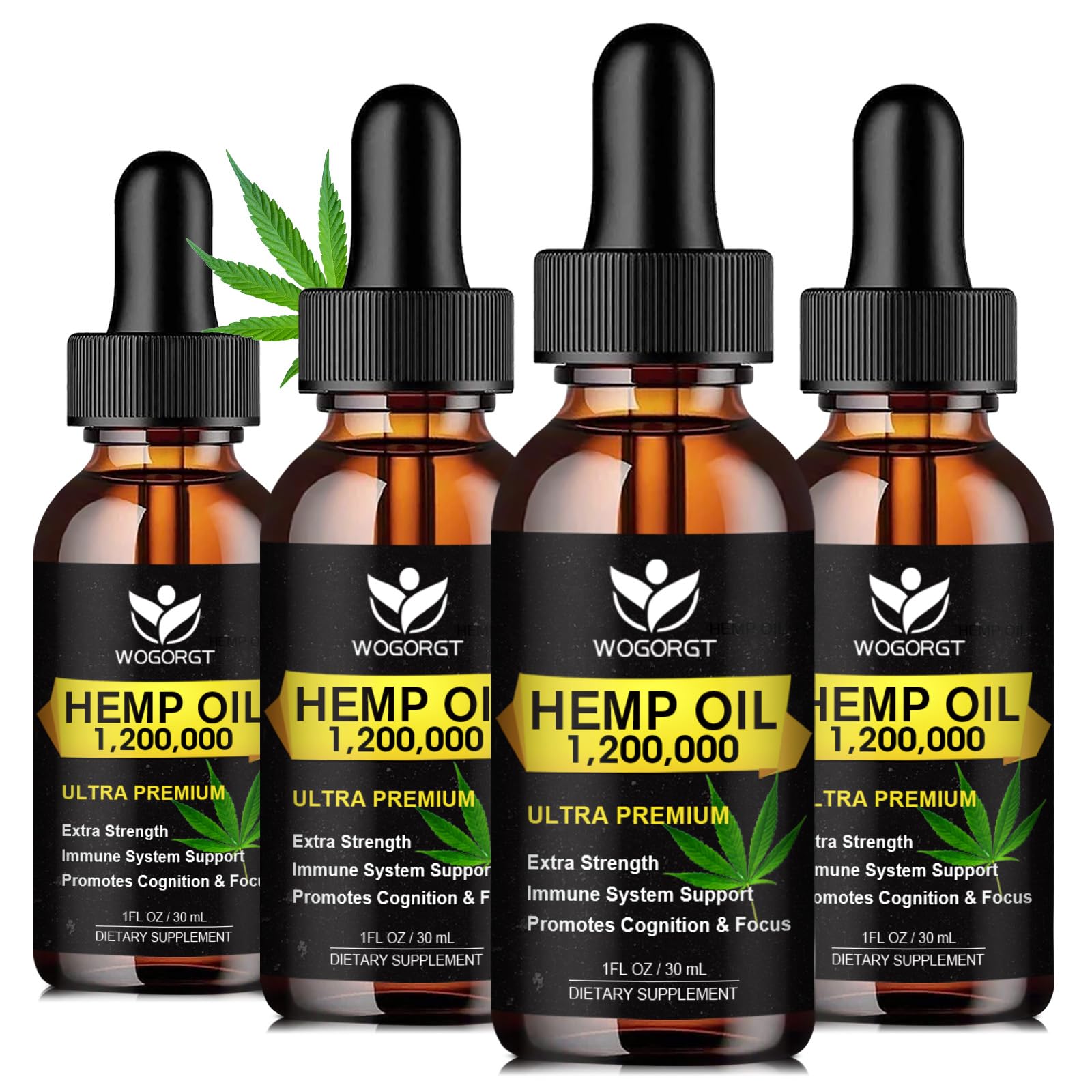 WOGORGT Premium Hemp Oil front view with label
