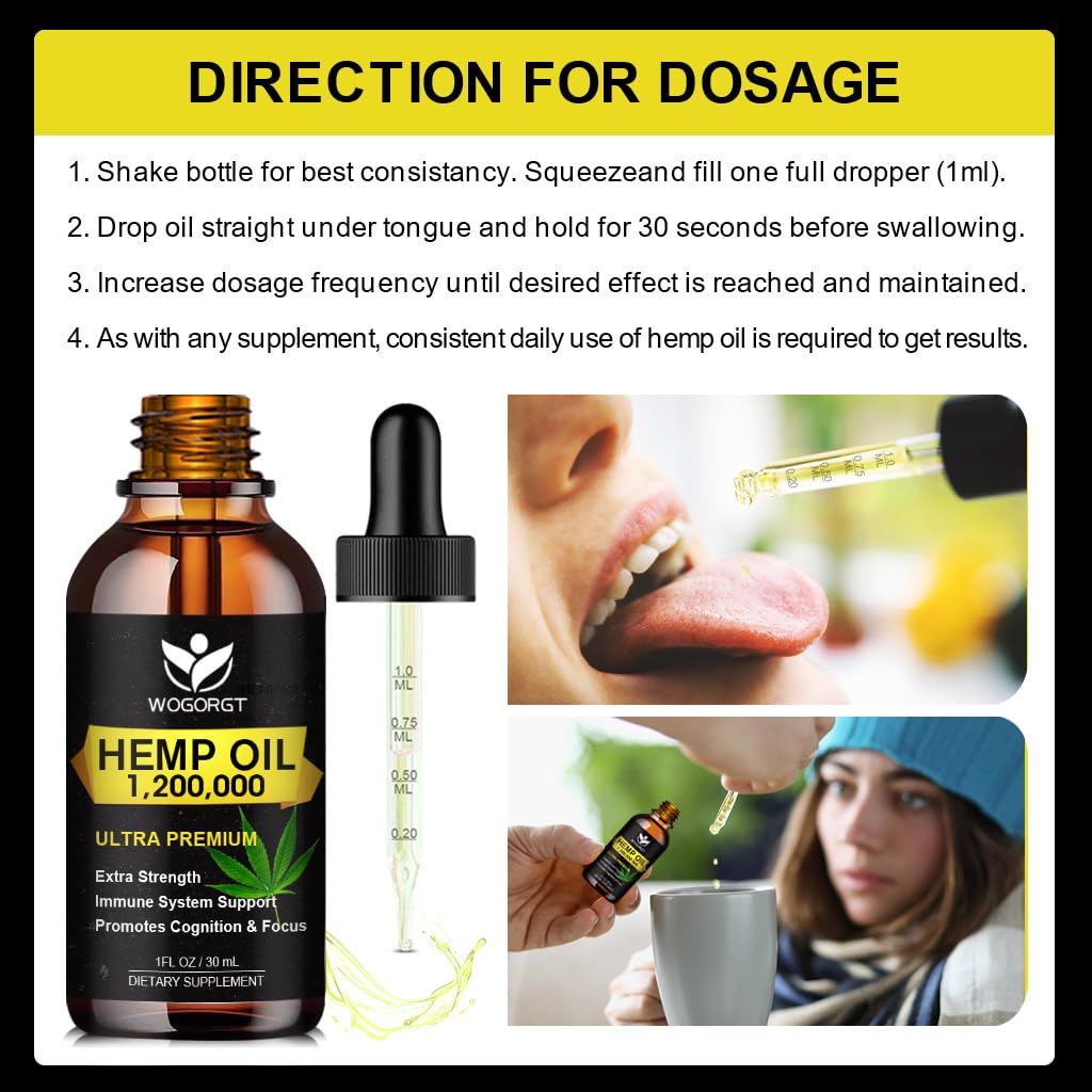 WOGORGT Premium Hemp Oil packaging details