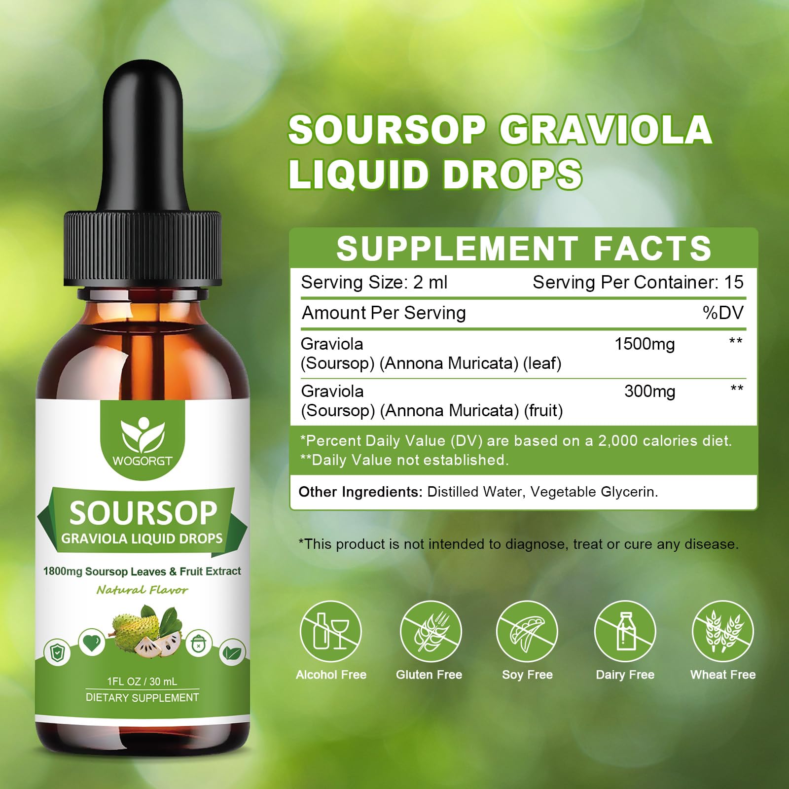 WOGORGT Soursop Liquid Drops bottle side view