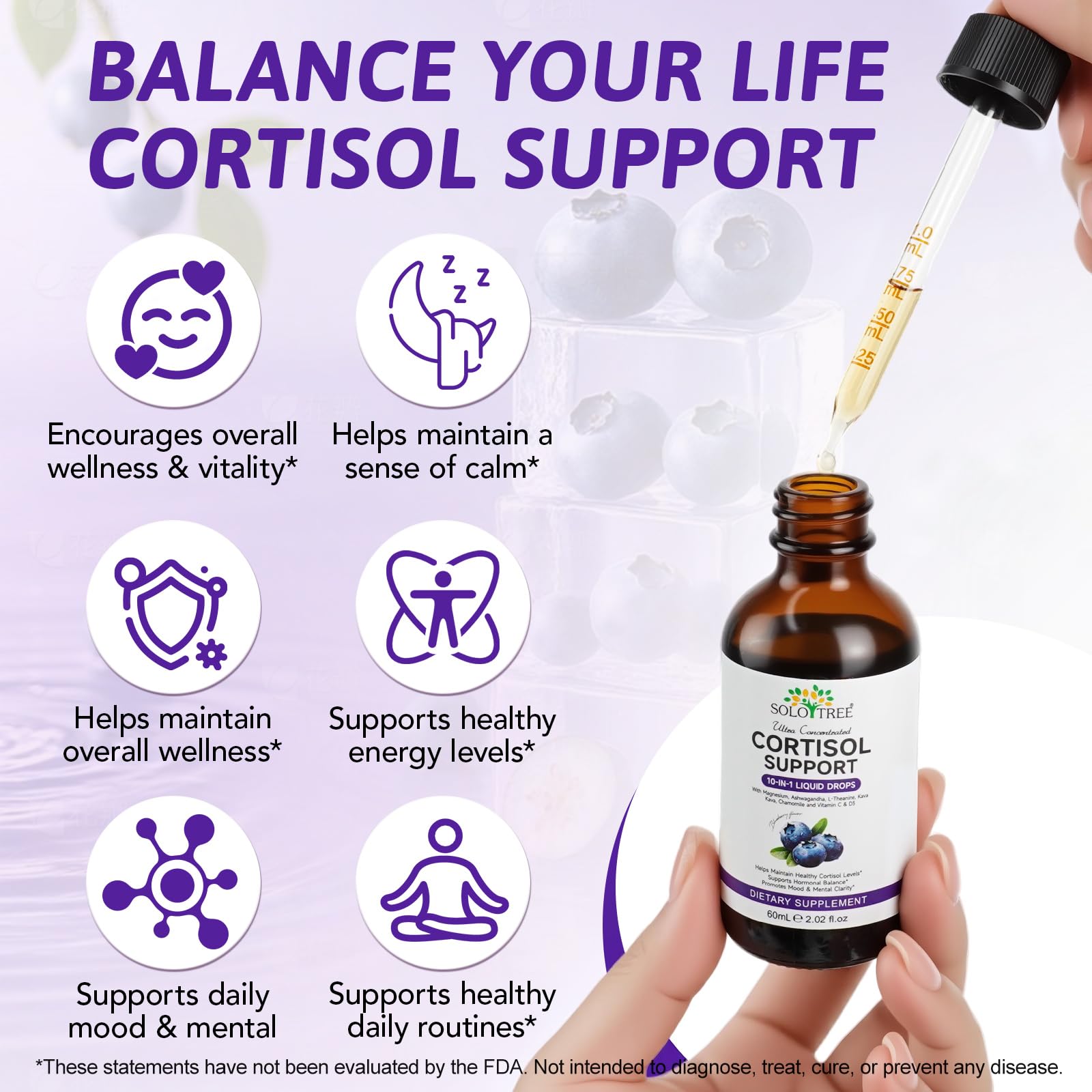 WOJBALMN Cortisol Supplements Liquid Drops 2 Fl Oz packaging
