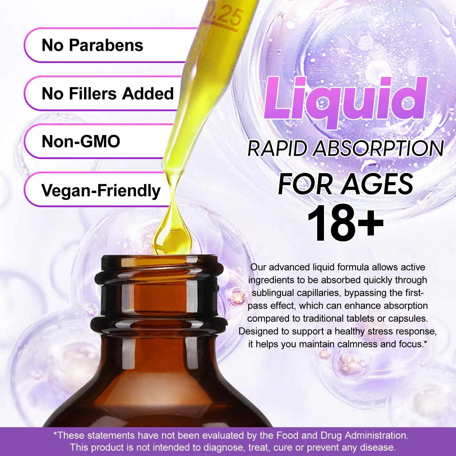 WOJBALMN Cortisol Supplements Liquid Drops 2 Fl Oz with dropper