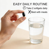 WOJJ Black Seed Oil Softgels on a wooden table