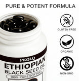 WOJJ Black Seed Oil Softgels side view highlighting softgel shape