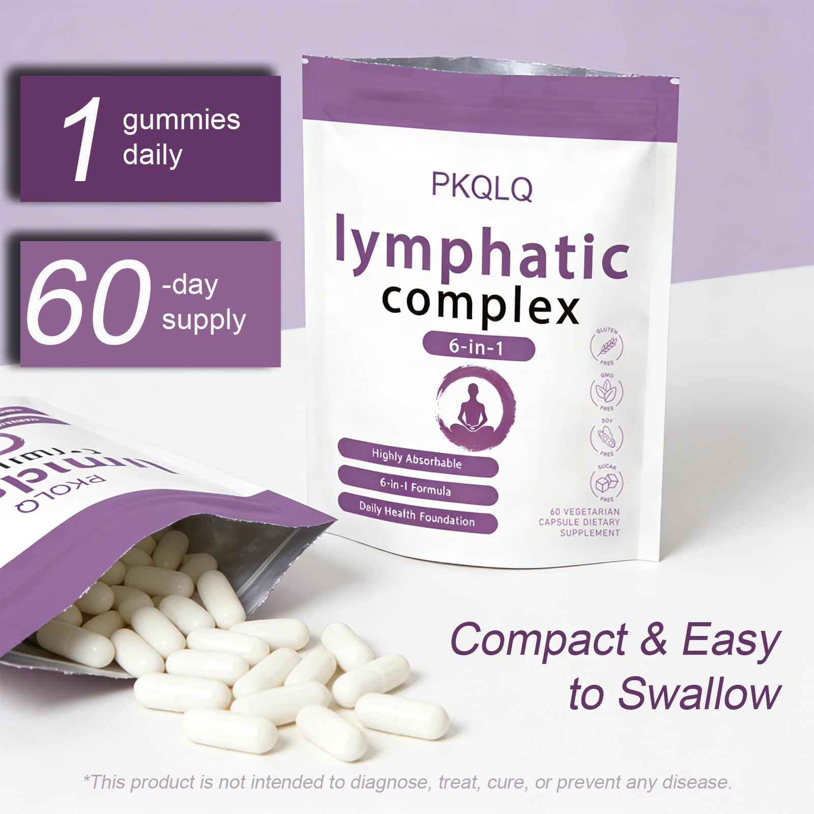 WOJJ Echinacea Herbal Supplement close-up of capsules