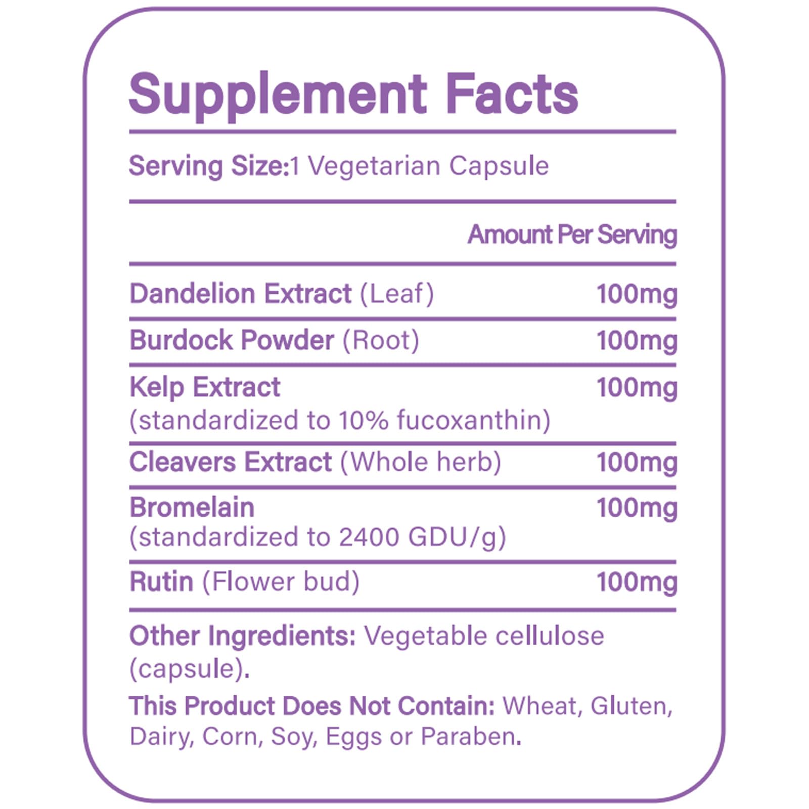 WOJJ Echinacea Herbal Supplement side view showing capsule details