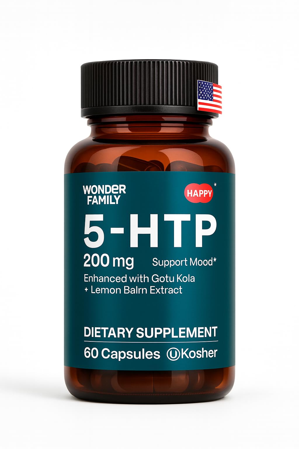 WONDER FAMILY 5-HTP Supplement 200mg front view
