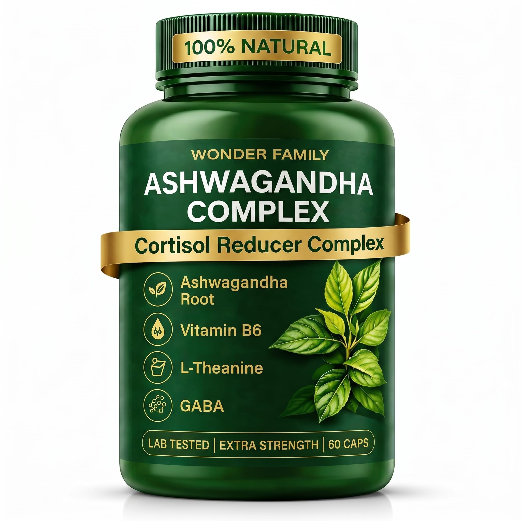 WONDER FAMILY Ashwagandha Supplement 60 capsules front view
