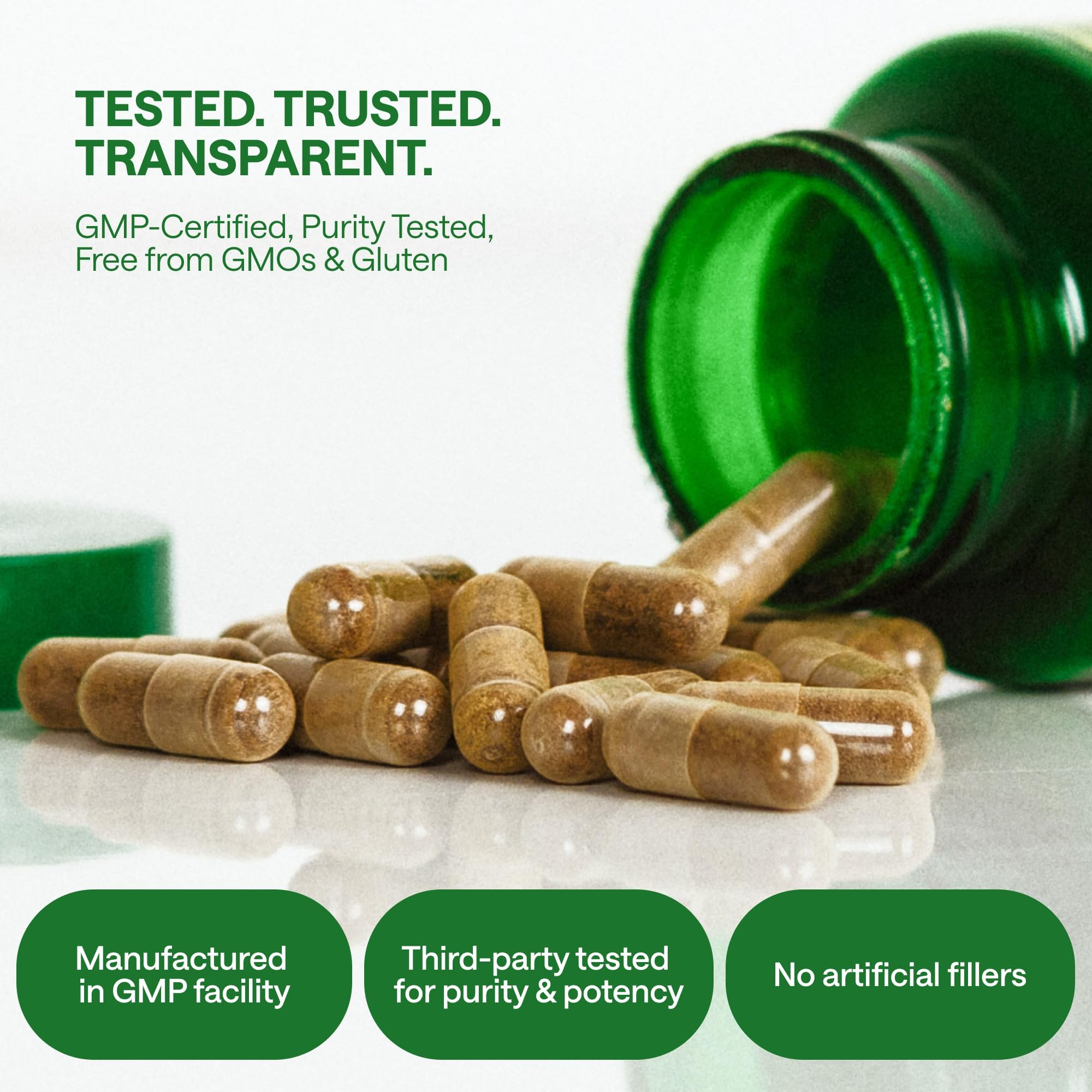WONDER FAMILY Ashwagandha Supplement capsules on a table