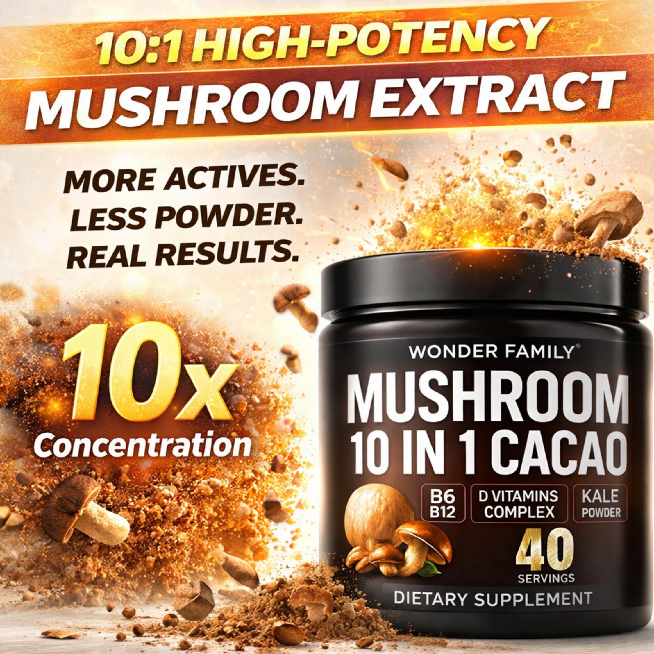 WONDER FAMILY Mushroom Coffee Powder 100g scoop