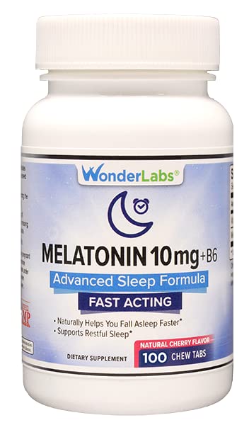 Wonder Laboratories Chewable Melatonin 10mg + B6 tablet front view
