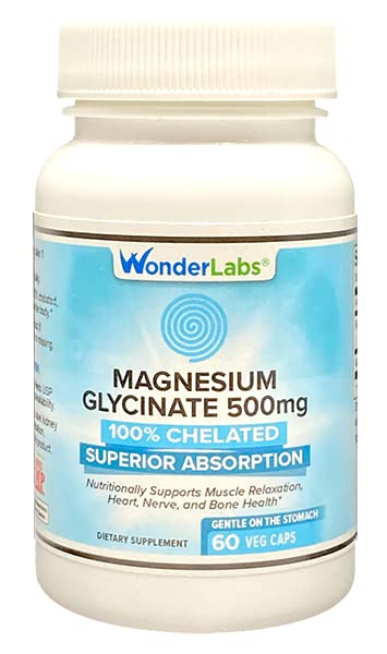 Wonder Laboratories Magnesium Glycinate 500mg Supplement front view