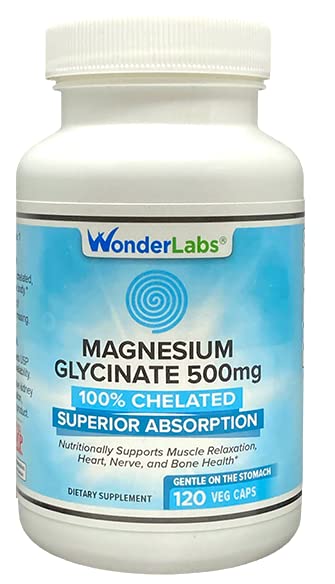 Wonder Laboratories Magnesium Glycinate 500mg Supplement front view