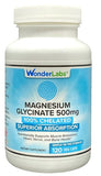 Wonder Laboratories Magnesium Glycinate 500mg Supplement front view