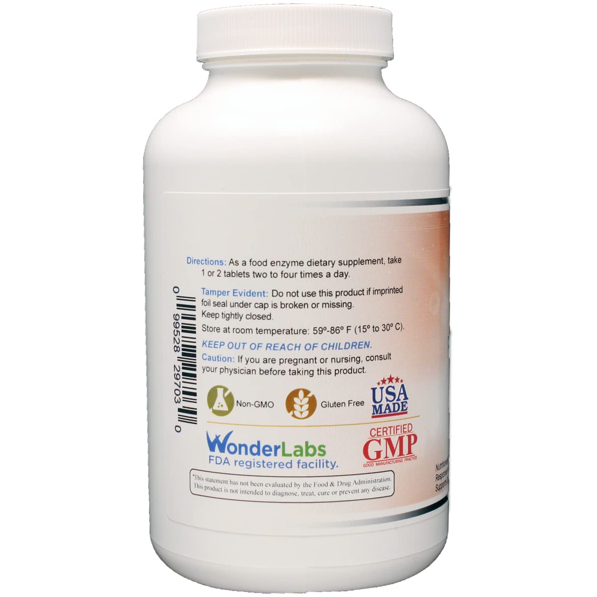 Wonder Laboratories Multi-Enzymes bottle with cap