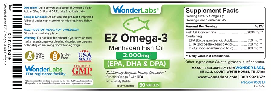Wonder Laboratories Omega-3 Fish Oil capsules close-up
