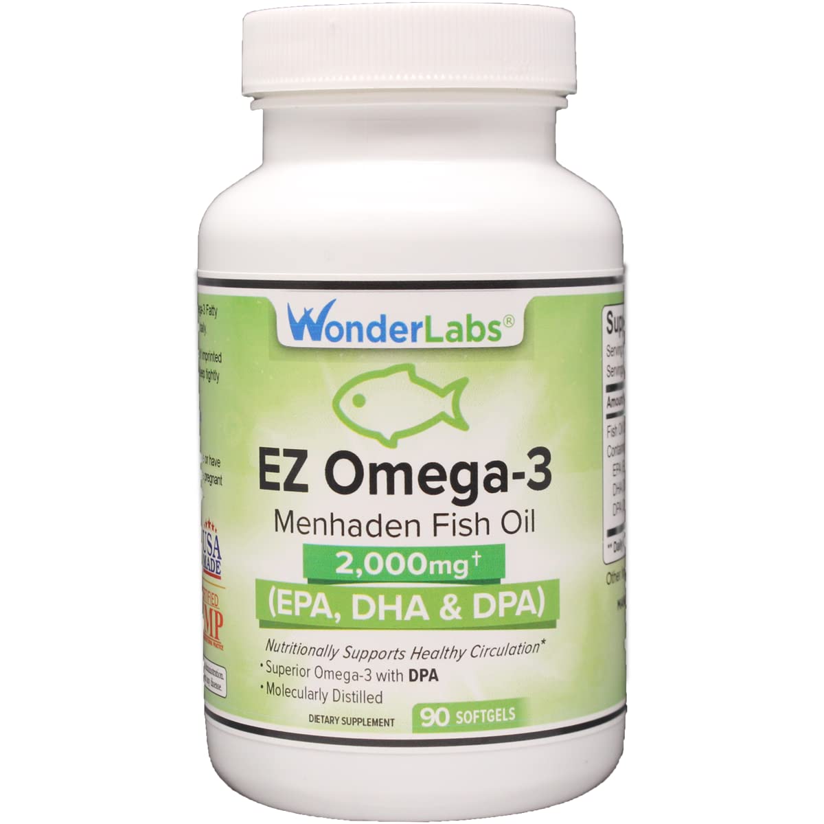 Wonder Laboratories Omega-3 Fish Oil front view packaging