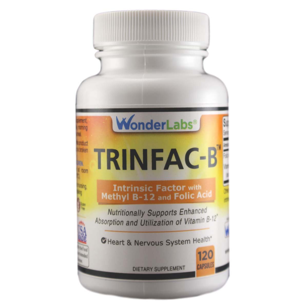 Wonder Laboratories TRINFAC-B Vitamin B12 1000 mcg supplement front view