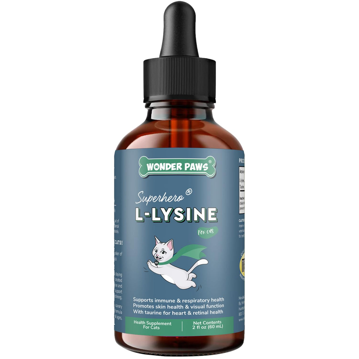 WONDER PAWS L-Lysine liquid drops bottle front view