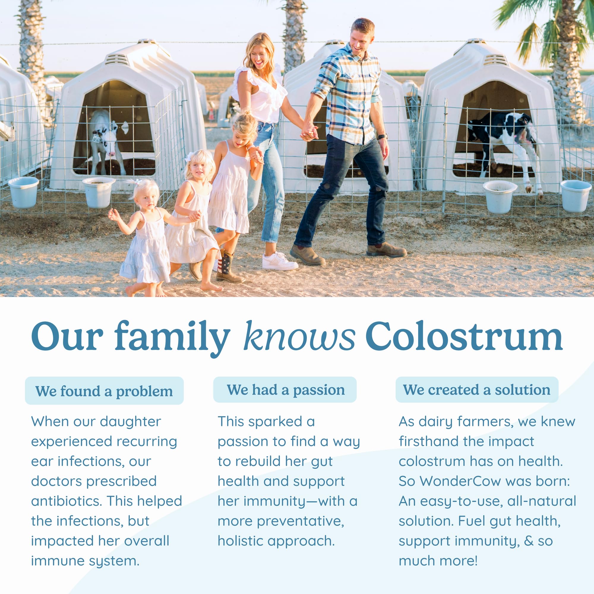 WONDERCOW Colostrum Powder with Elderberry lifestyle scene with family