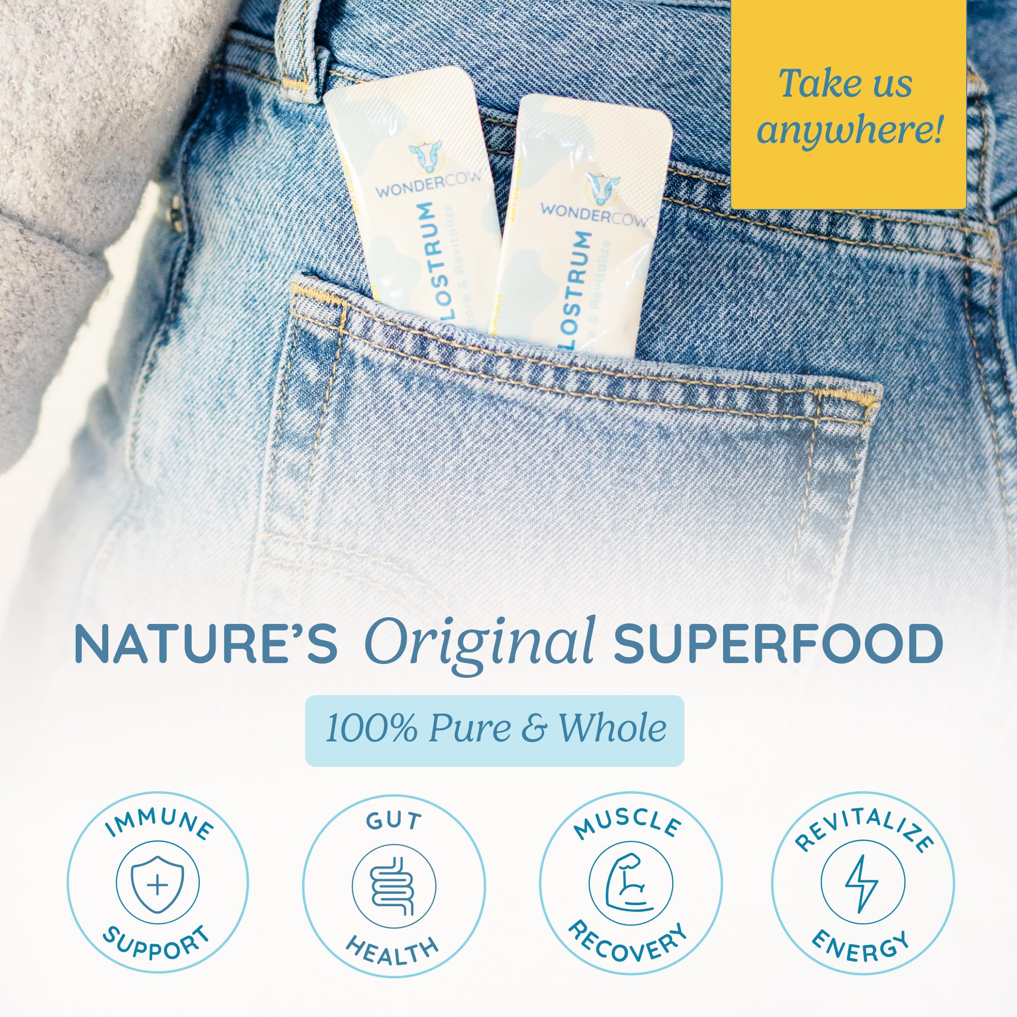 WONDERCOW Whole Colostrum Powder serving suggestion in a smoothie