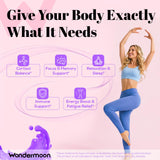 Wondermoon Cortisol Gummies bottle with natural blueberry flavour
