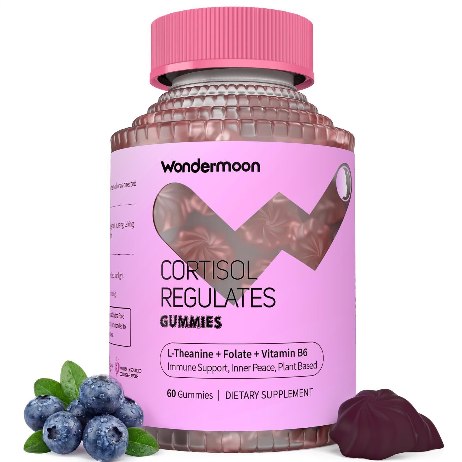 Wondermoon Cortisol Gummies for Women front view, 60 count