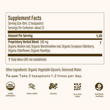 Wooden Spoon Herbs Elderberry Tonic 458g back view with ingredients