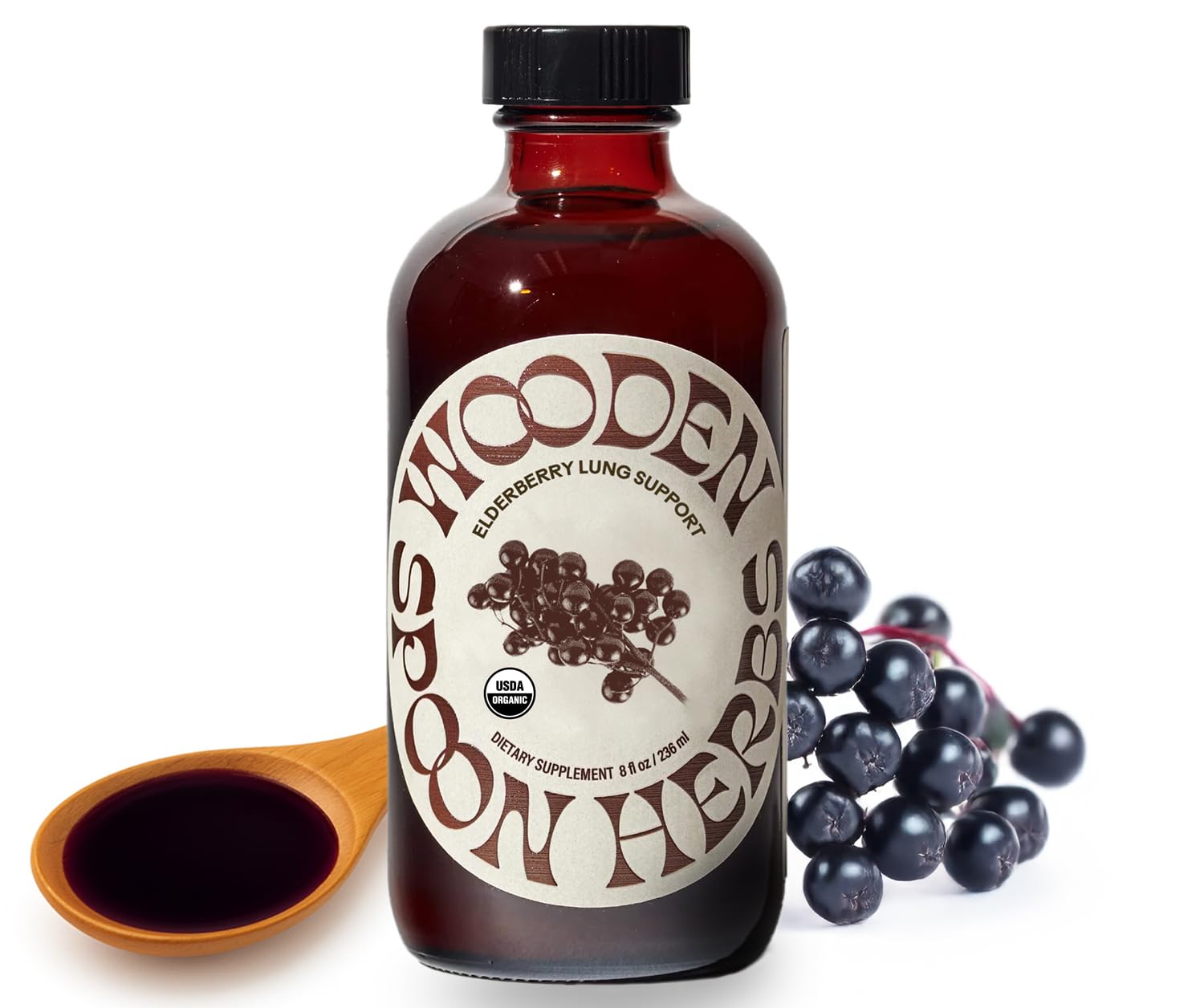 Wooden Spoon Herbs Elderberry Tonic 458g front view