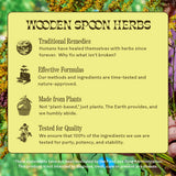 Wooden Spoon Herbs Magic Magnesium Blue Lemonade close-up of powder