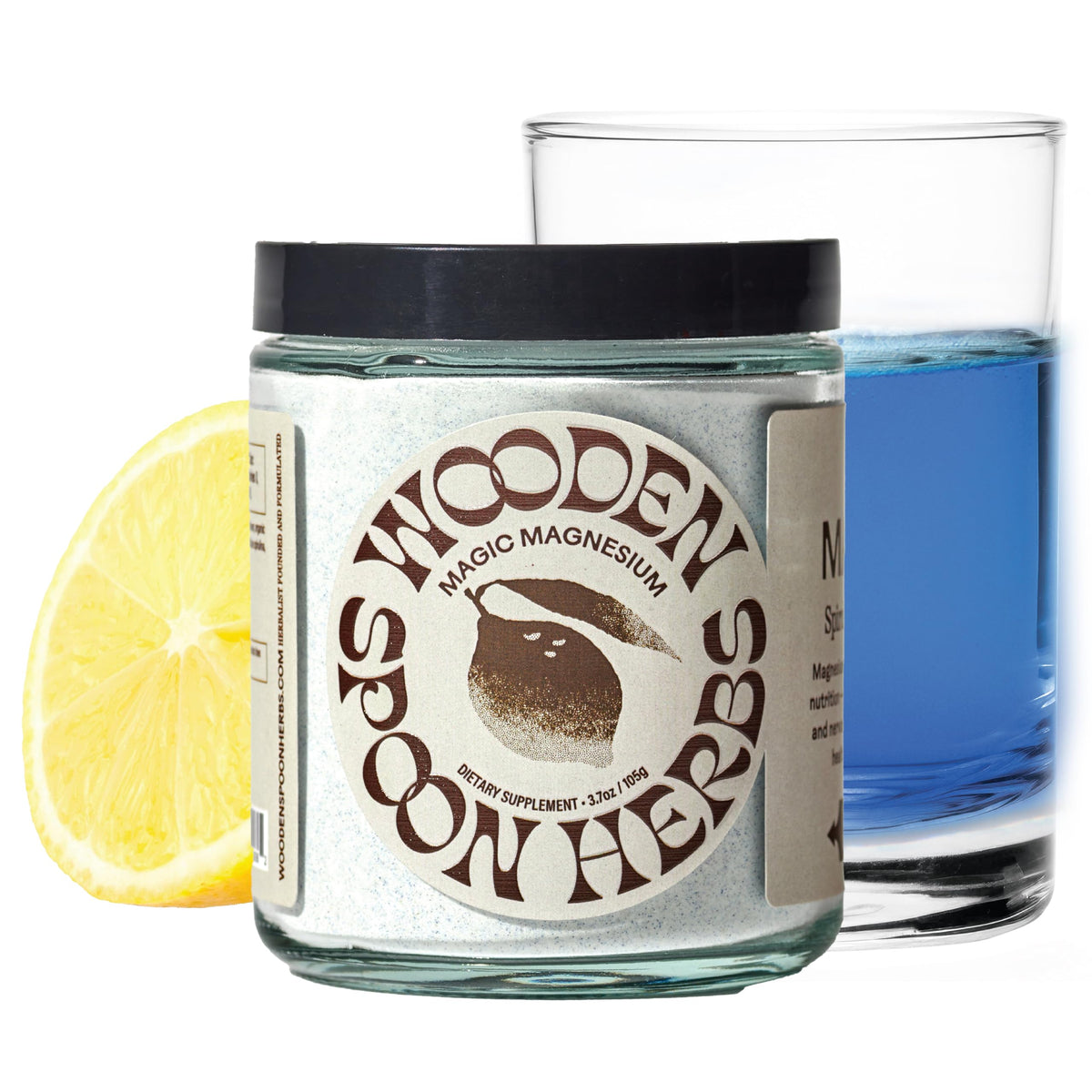 Wooden Spoon Herbs Magic Magnesium Blue Lemonade powder front view