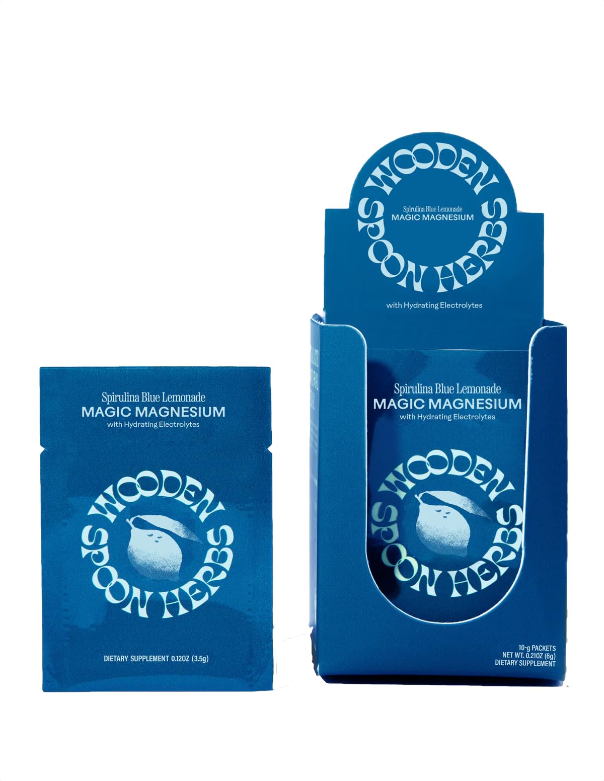 Wooden Spoon Herbs Magic Magnesium Blue Lemonade sachets front view