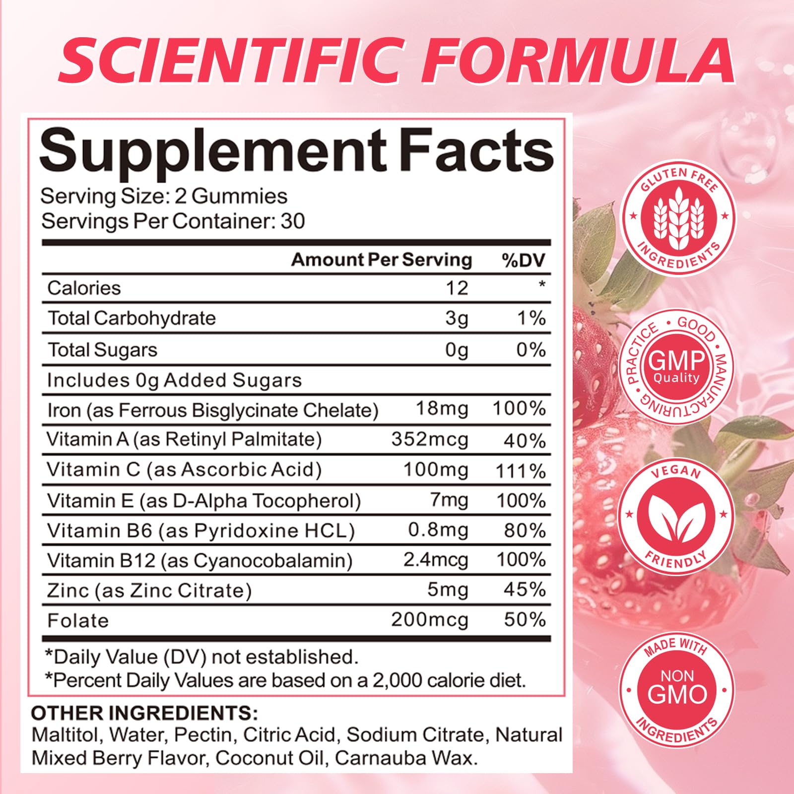 Wordln Iron Gummies displayed with other vitamins