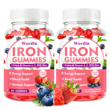 Wordln Iron Gummies front view with mixed berry flavour
