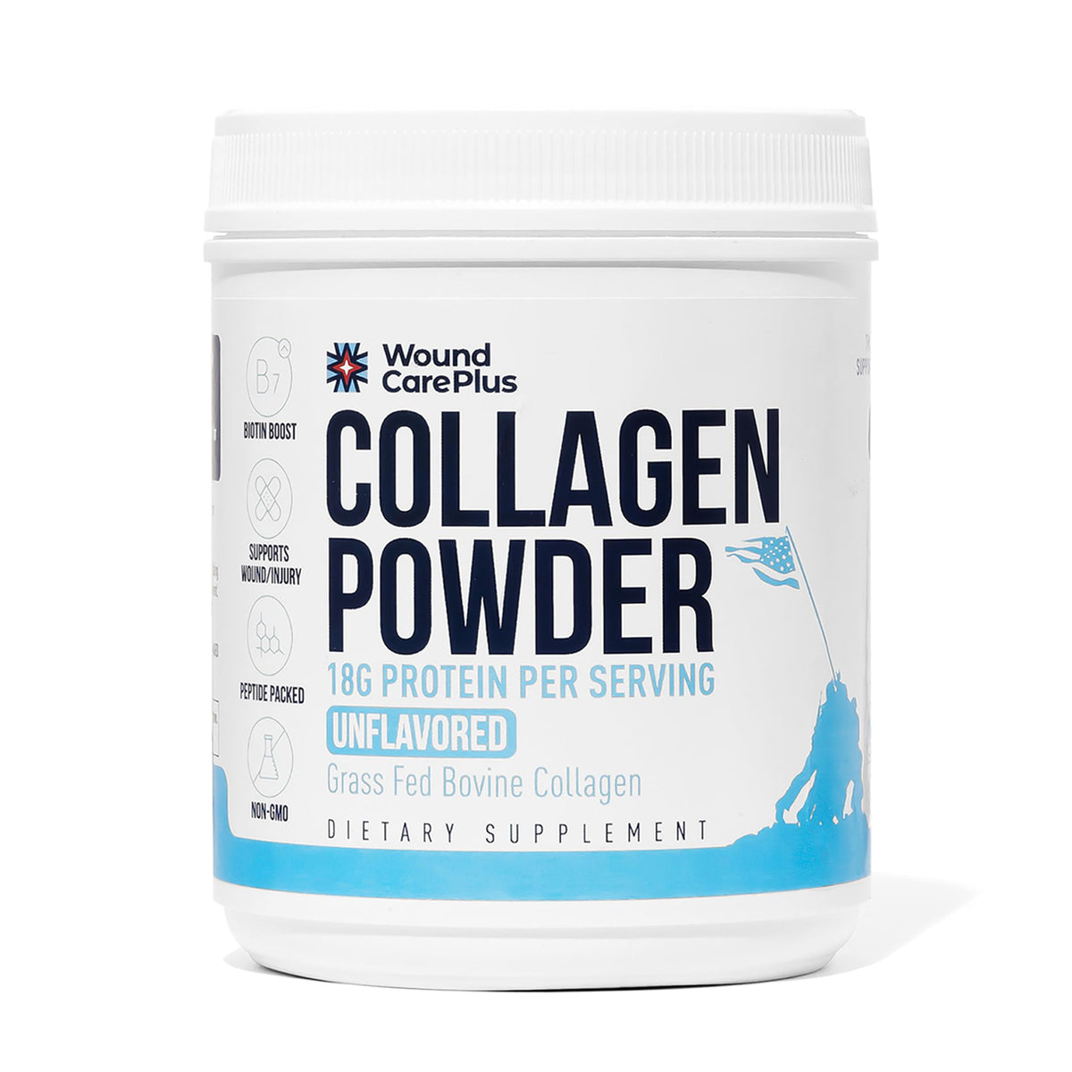 WOUND CAREPLUS Collagen Powder front view with packaging