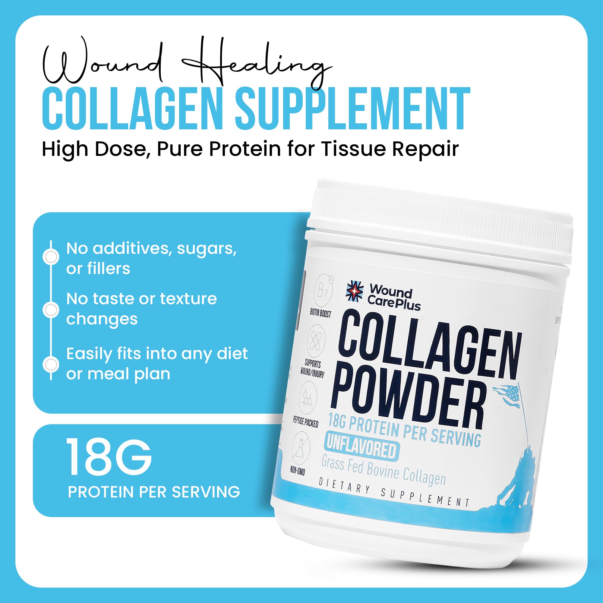 WOUND CAREPLUS Collagen Powder in a bowl with oatmeal