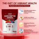 WOVOEO Hair Growth Vitamins Gummies bottle side view